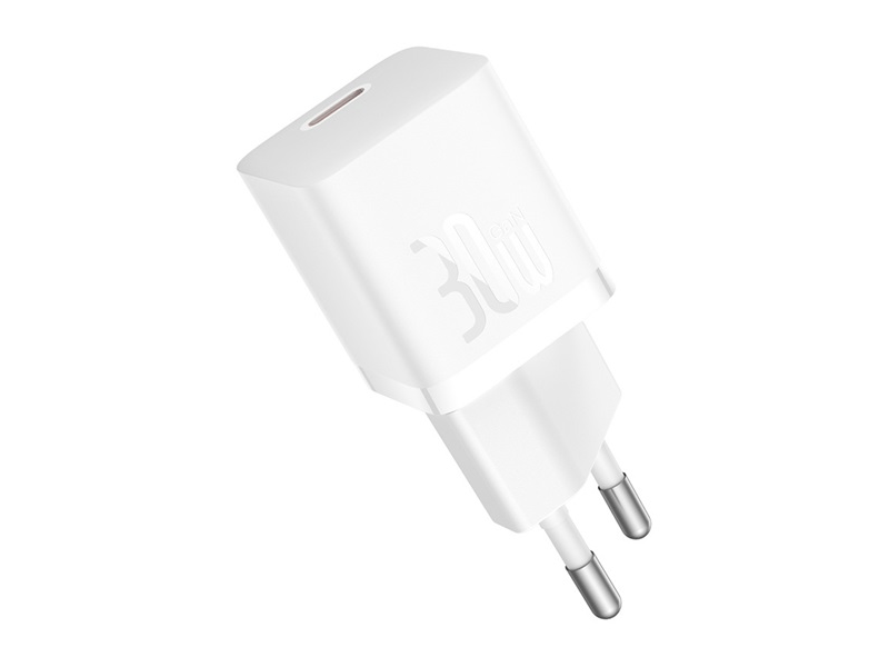 Baseus GaN5 Mini hálózati gyorstöltő 30W, fehér (P1011090221300)