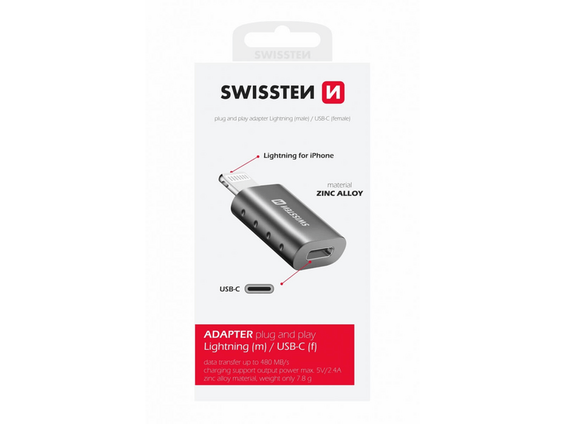Swissten plug&play adapter Lightning - USB-C (55500400)