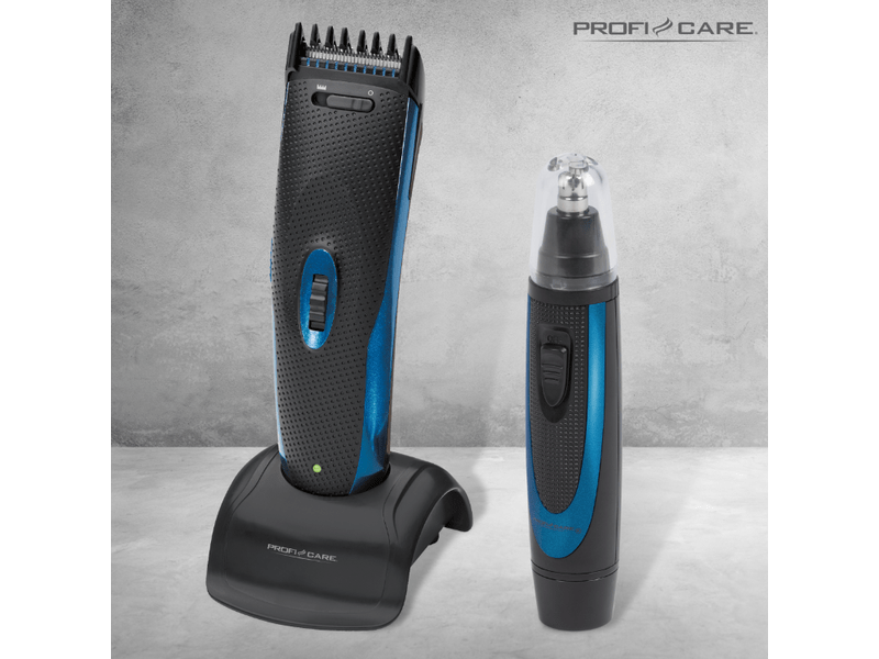 ProfiCare PC-HSM/R3052NE Professzionális haj-/szakállvágó + orrszőr vágó, fekete/kék