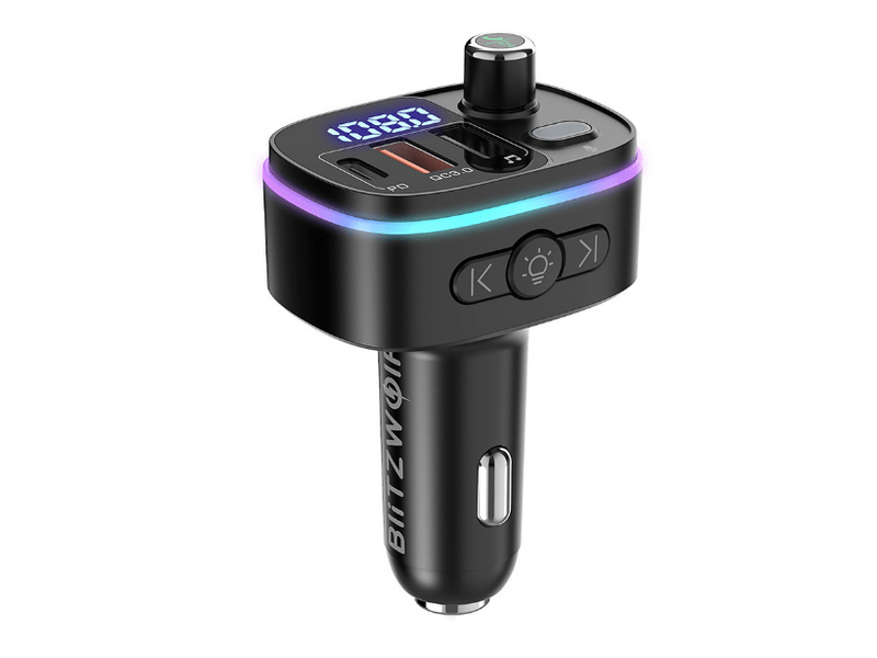 BLITZWOLF BW-BC2 FM transzmitter 18W PD+QC3.0 USB tölt.