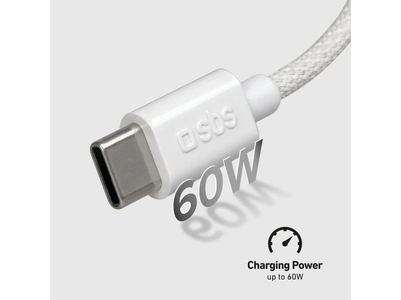 SBS USB-C - USB-C kabel, 1,5 m, bijeli (TECABLETISSUETCCG)