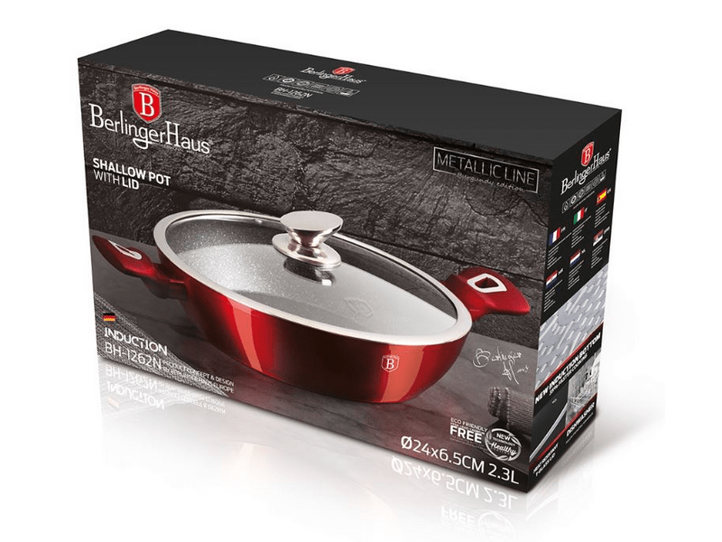 Berlinger Haus BH1262N Alacsony lábas fedővel, 24 cm