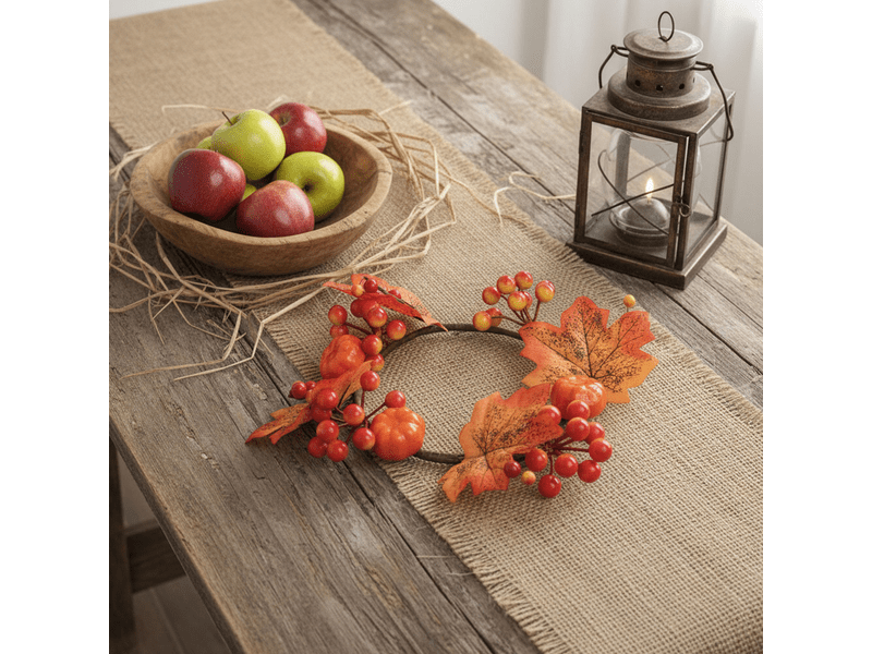 Family 59028 Őszi dekoráció, juharlevél koszorú, 22 cm