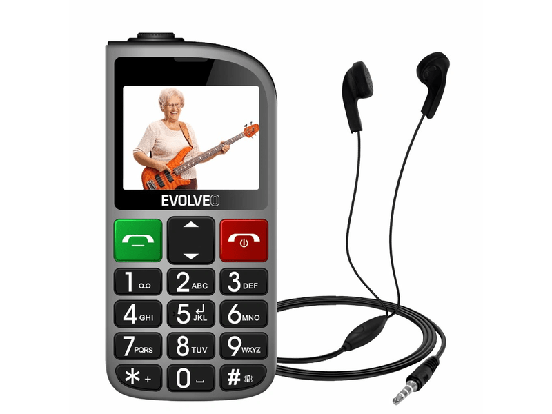 Evolveo EasyPhone FL nyomógombos mobiltelefon, ezüst (SGM EP-801-FLS)