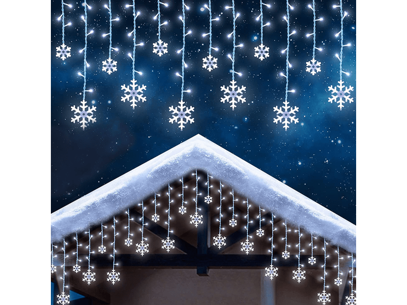 Family LED-es fényfüggöny - hópehely (58916)