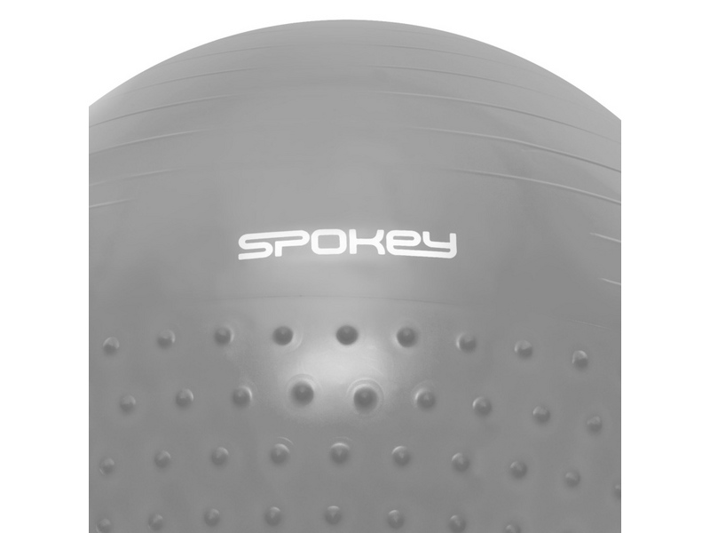 Spokey 42731 Half fit gimnasztika labda masszázsrésszel, pumpával, 75 cm