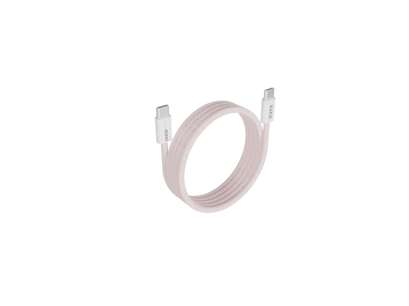 Avax CB610P MAGNETY 100W USB-C mágneses gyorstöltő kábel, rózsaszín