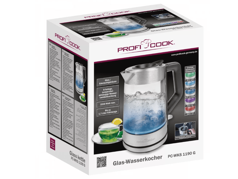 ProfiCook C-WKS1190G Vízforraló, rozsdamentes acél/fekete