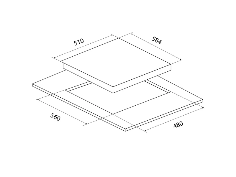 MPM MPM-60-GMH-19 Beépíthető gáz főzőlap wok égővel