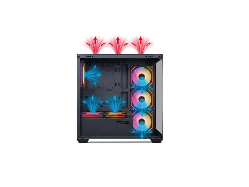 Spirit of Gamer Spark Black Számítógépház ATX