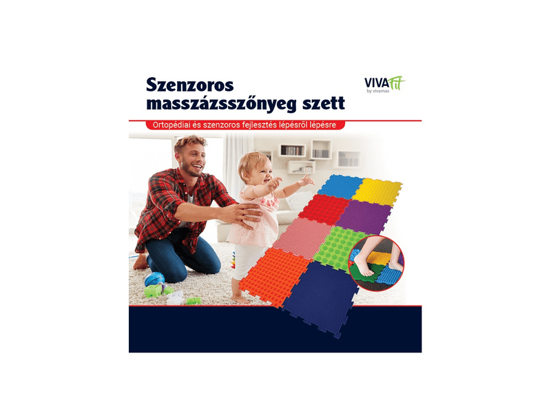 VivaFit Szenzoros masszázsszőnyeg szett, 8 darabos (GYVSZMSZ)