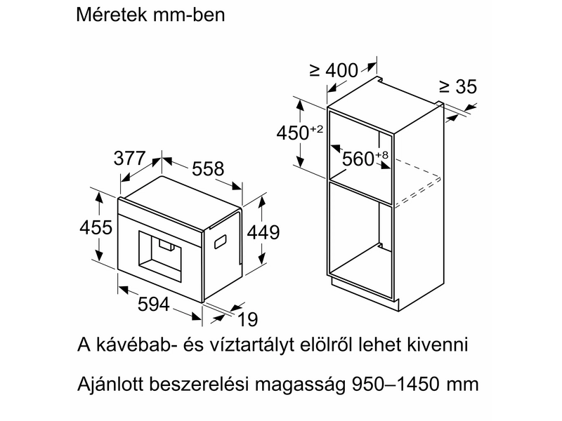 Bosch CTL7181B0 Beépíthető automata kávéfőző