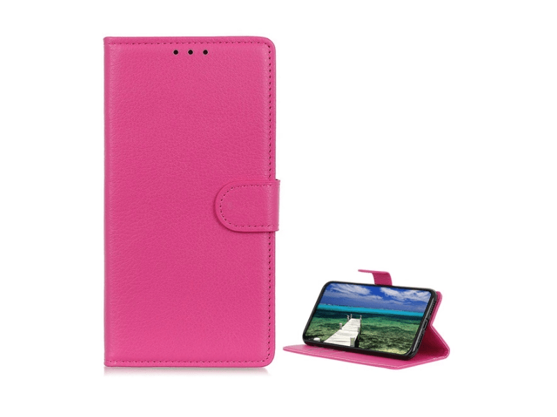 Gigapack iPhone 16 Pro Bőr hatású álló tok, magenta (GP-160225)