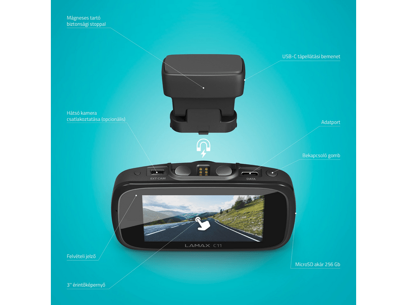 LAMAX C11 GPS 4K Autós menetrögzítő kamera