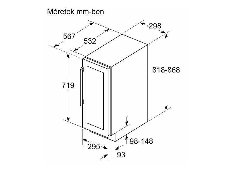 Bosch KUW20VHF0 Beépíthető borhűtő