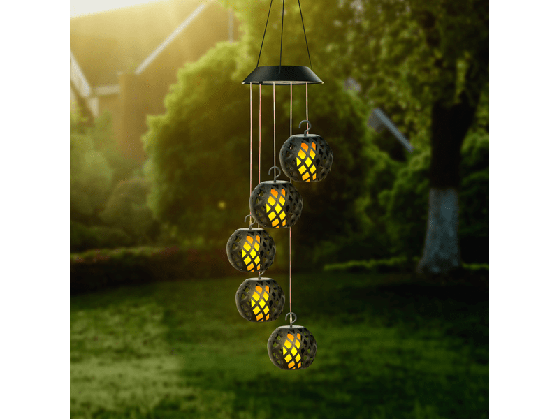 Garden of Eden 11769 Felakasztható szolár lámpa, lánghatással