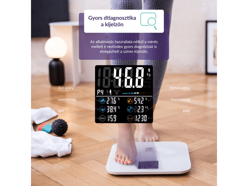 TrueLife FitScale W7 BT intelligens személymérleg, fehér