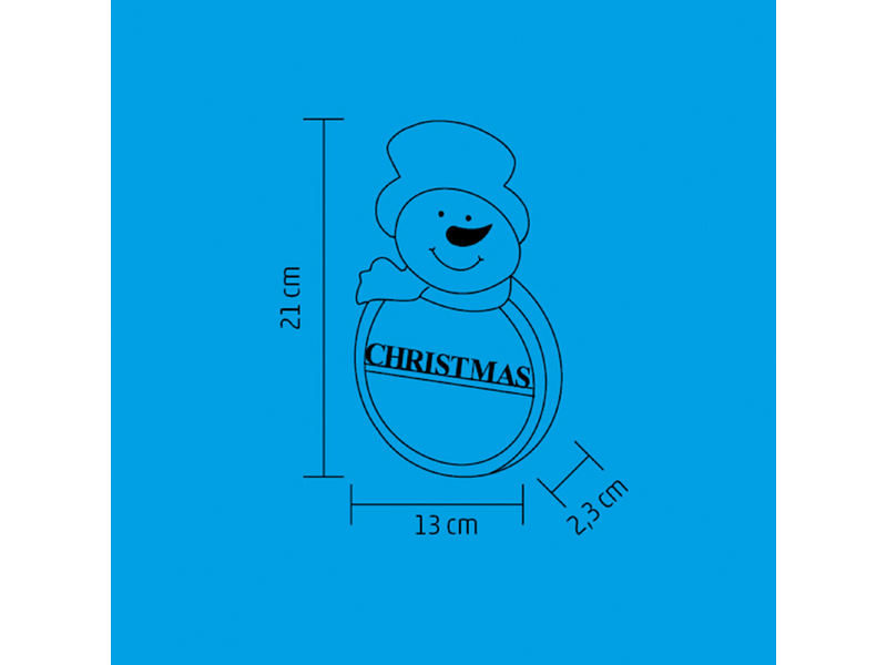 Fa ablak-ajtódísz, hóember (8KLW 21 S)