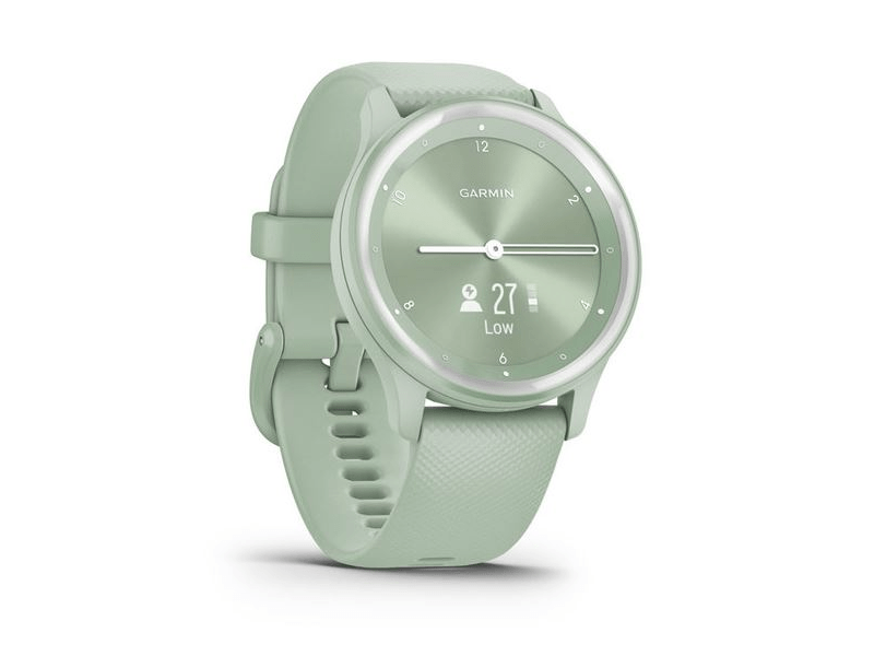 Garmin Vivomove Sport Okosóra, Ezüst órakeret, Mentazöld szilikon szíj (010-02566-03)