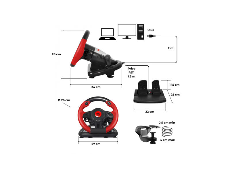 Spirit of Gamer RACE WHEEL PRO 1 Kormány+pedálok