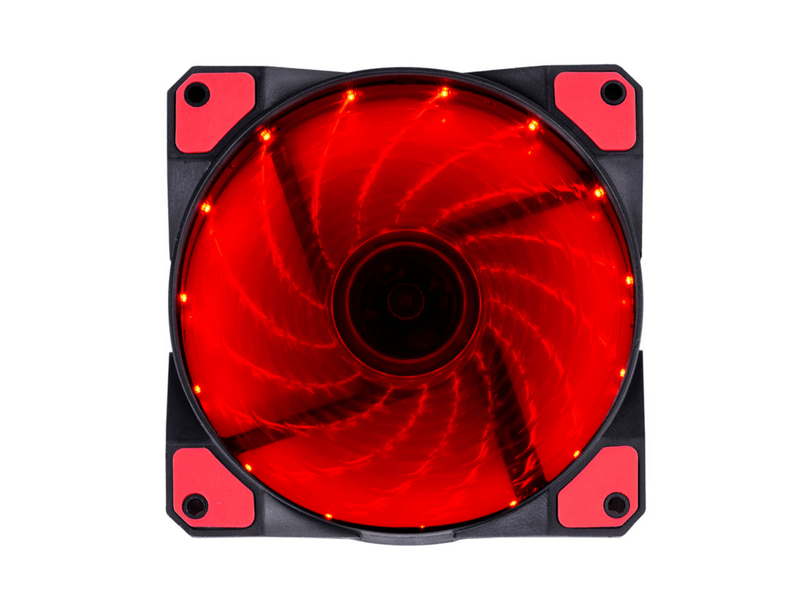 Akyga AW-12C-BR 3-pin LED ventilátor, 12cm, piros