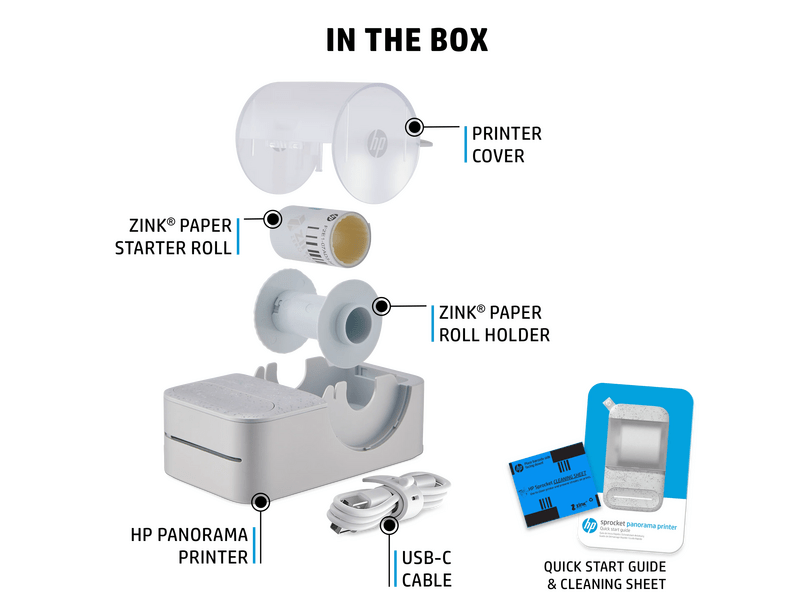 HP HPISPPANW Sprocket Panorama Fotónyomtató, fehér