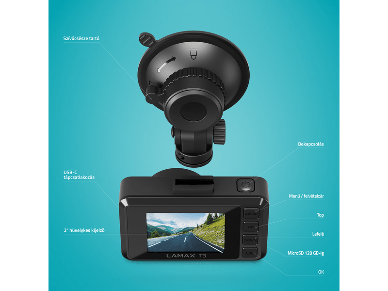 LAMAX T3 Menetrögzítő kamera (CDMT3NNNNBA)