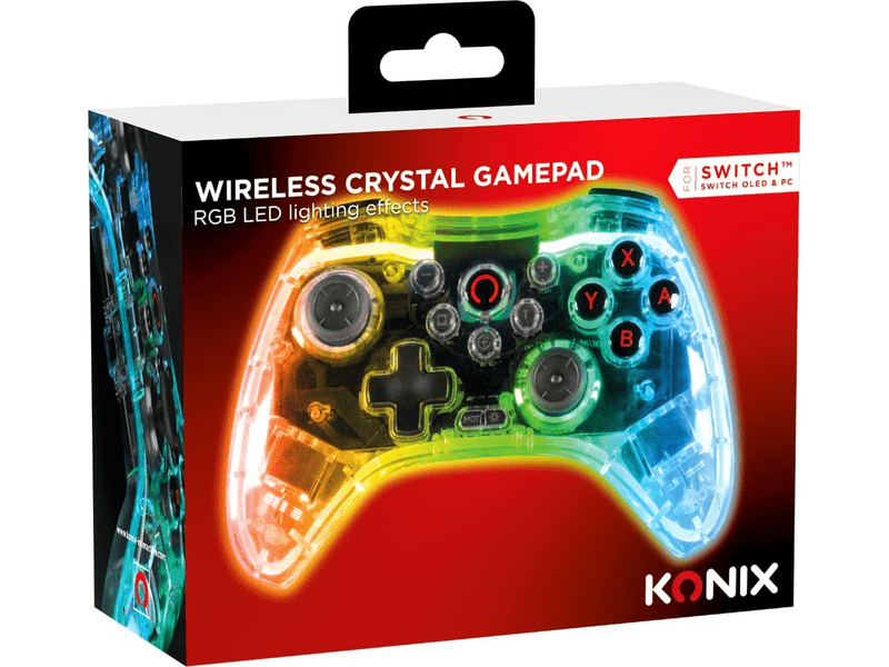 Konix Crystal Nintendo Switch/PC Vezeték Nélküli kontroller, átlátszó (KX-SW-GP-CRYSTAL)
