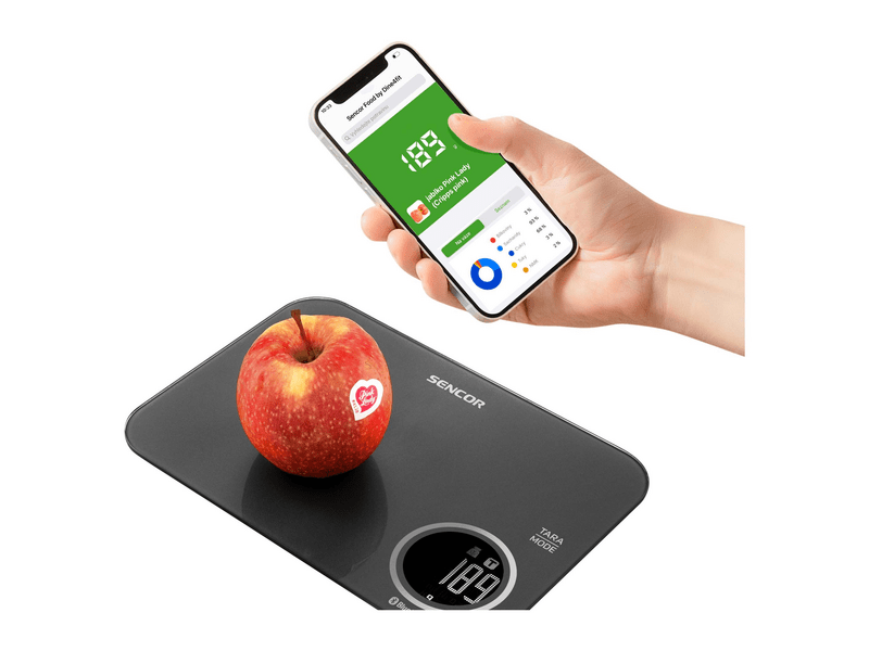 Sencor SKS 7078BK Smart konyhai mérleg, fekete