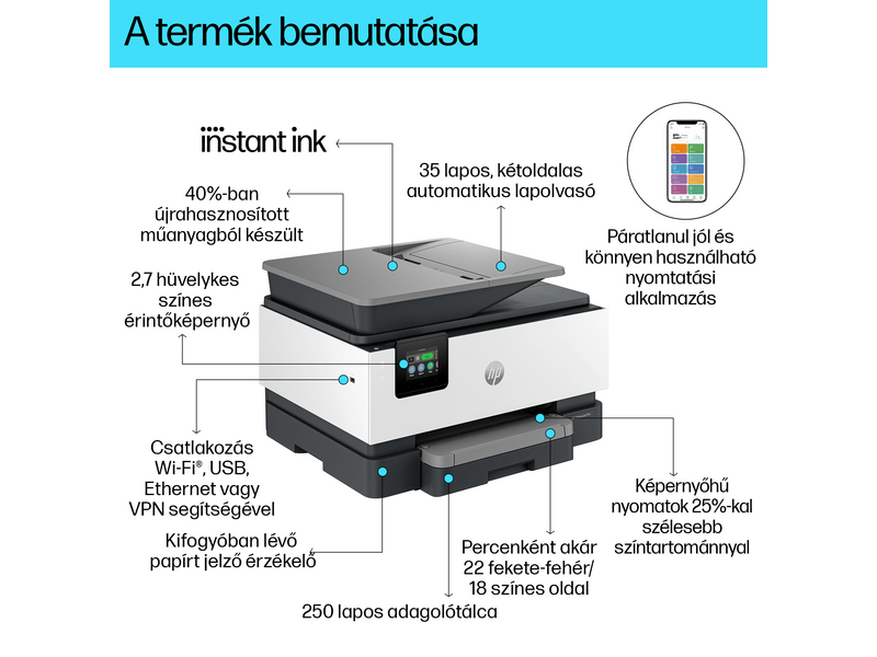 HP OfficeJet Pro 9120e All-in-One nyomtató (403X8B) Instant Ink