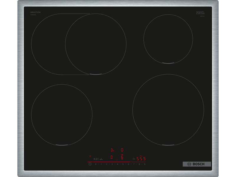 Bosch HBG676ES6 Beépíthető sütő+ Bosch PIF645HB1E Beépíthető indukciós főzőlap+ Bosch BFL634GS1 Beépíthető mikrohullámú sütő