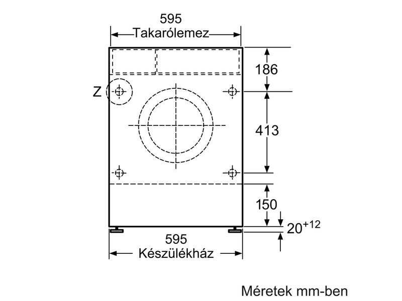 Bosch WKD28543EU Beépíthető mosó-szárítógép