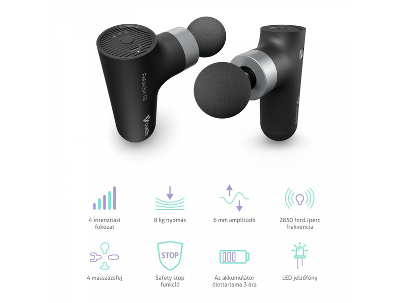 TrueLife RelaxGun G3 Masszázspisztoly, fekete