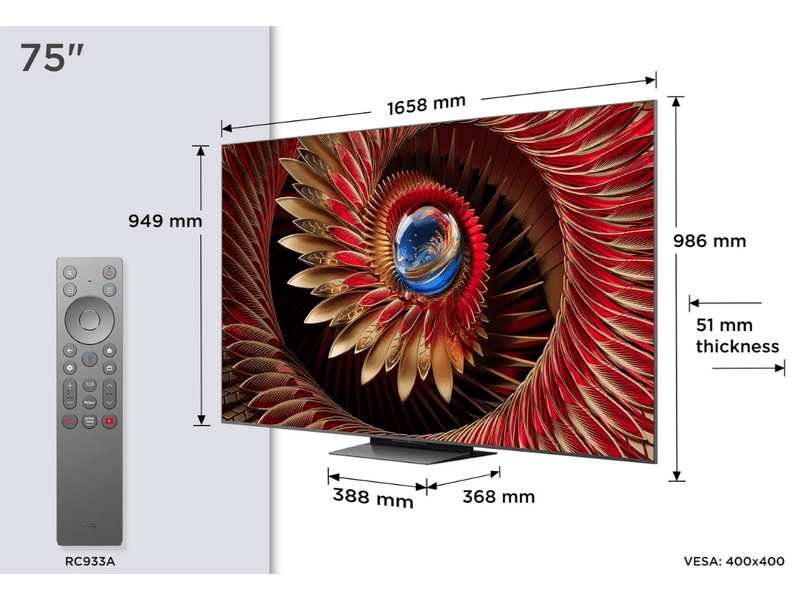 TCL 75C8K 75" 4K UHD Smart QD-MiniLED televizor