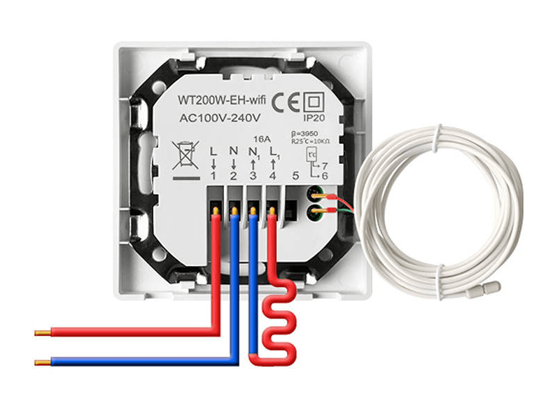 Avatto WT200-16A-W intelligens termosztát elektromos fűtéshez  WiFi TUYA