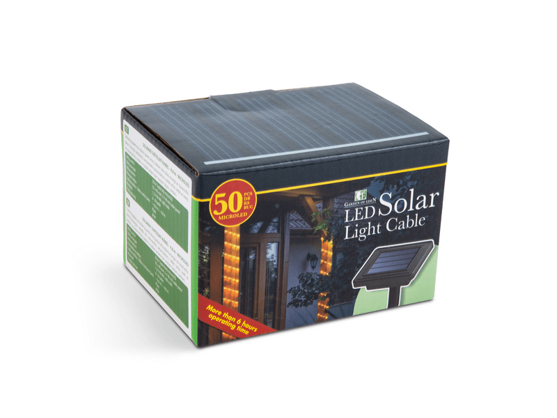 Garden of Eden Szolár fénykábel - 4,9 m - melegfehér