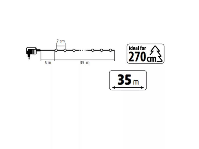 HOME KKL512DWW DOT LED-es fényfüzér, 500db melegfehér LED
