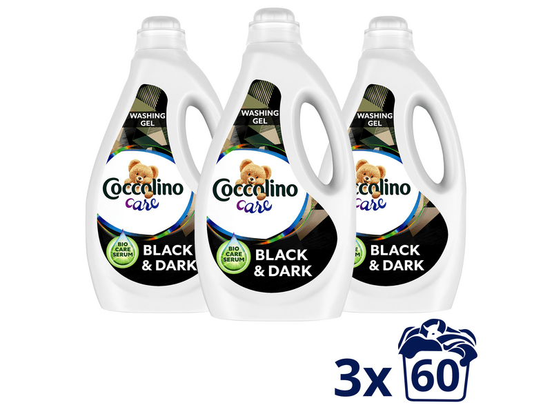 Coccolino Care Mosógél fekete és sötét ruhákhoz, 3 x 2,4L