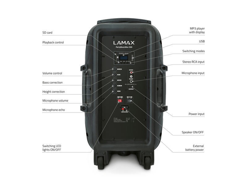 LAMAX PartyBoomBox500 Bluetooth hangszóró