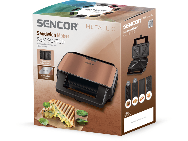 Sencor SSM 9976GD 4in1 szendvicssütő, arany