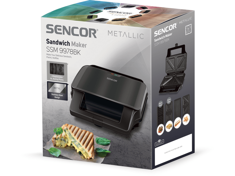 Sencor SSM 9978BK 4in1 szendvicssütő, fekete
