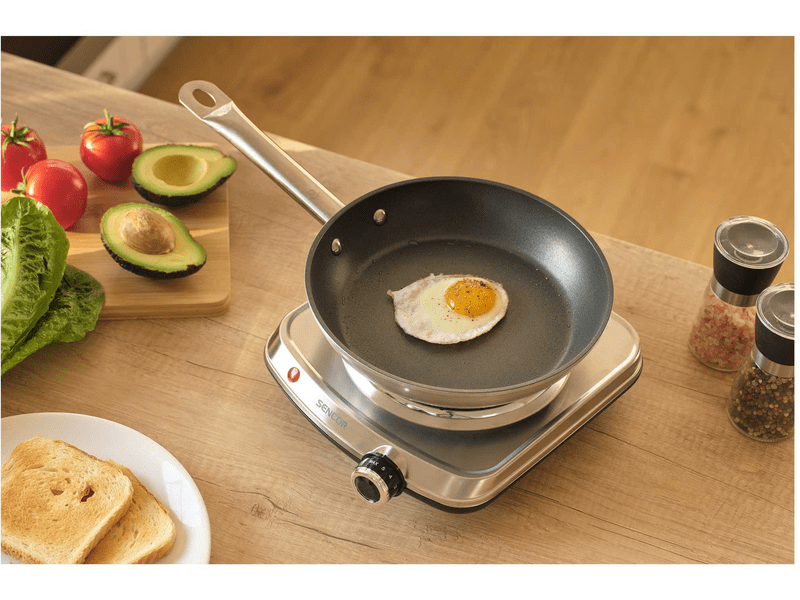 Elektromos főzőlap, 1 lapos, 1500W, inox