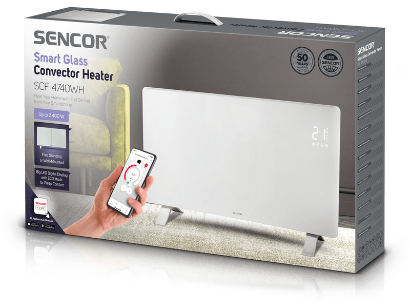 Sencor SCF 4740WH Elektromos üveg fűtőpanel, fehér
