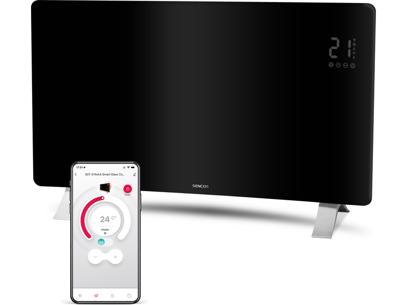 Sencor SCF 4741BK Elektromos üveg fűtőpanel, fekete