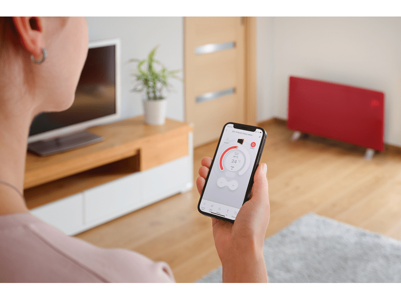 Sencor SCF 4742RD Elektromos üveg fűtőpanel, piros