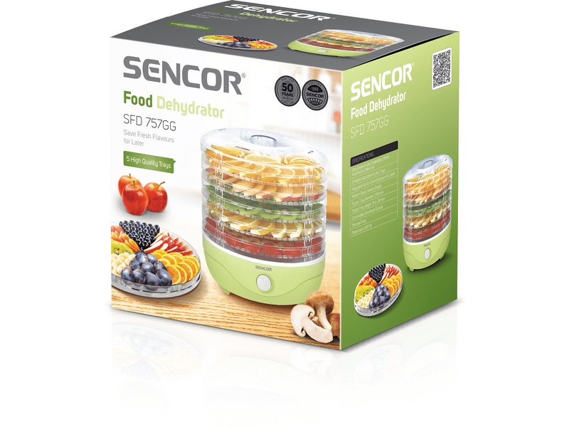 Sencor SFD 757GG Élelmiszer aszaló, 5 szita, zöld