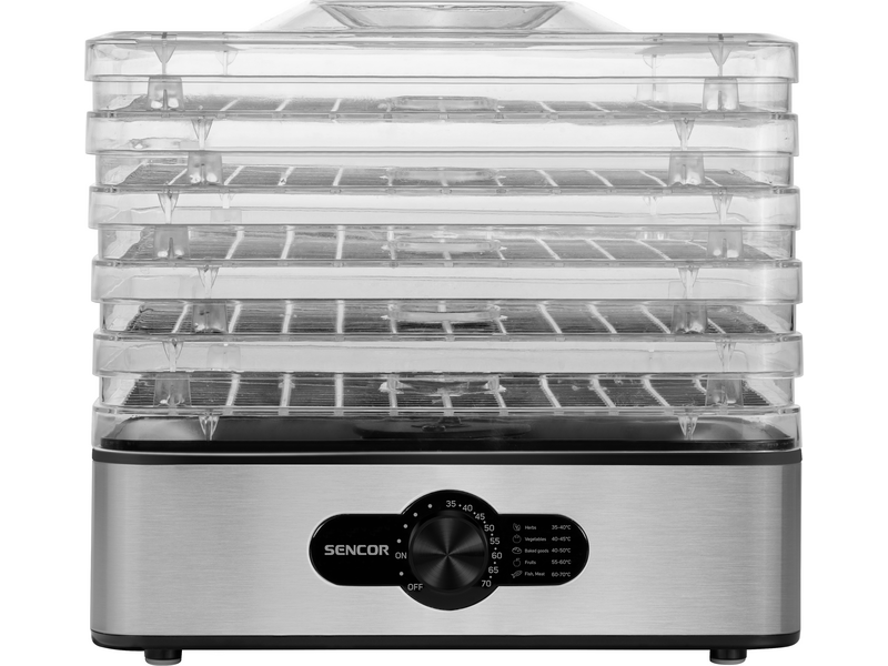 Sencor SFD 950SS Élelmiszer aszaló, 5 szita, fekete-acél