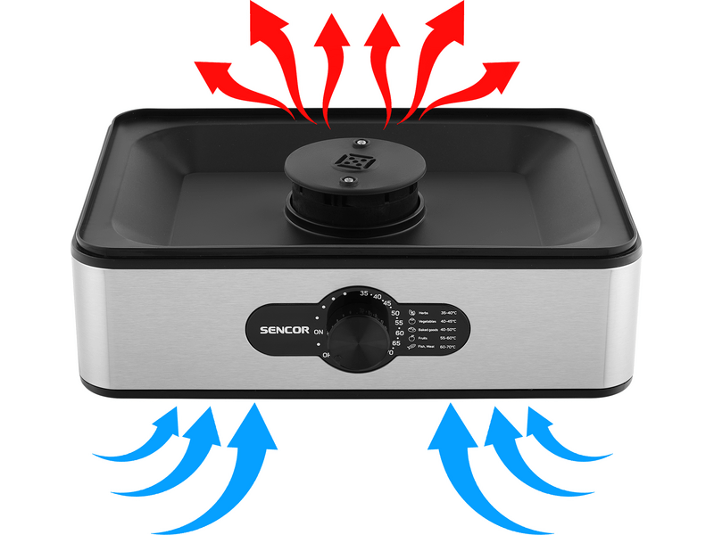 Sencor SFD 950SS Élelmiszer aszaló, 5 szita, fekete-acél