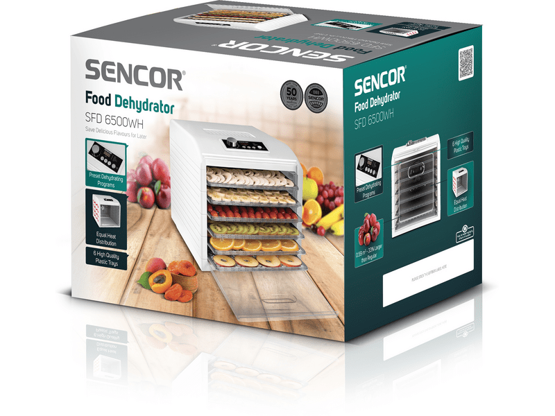 Sencor SFD 6500WH Élelmiszer aszaló, 6 szita, fehér