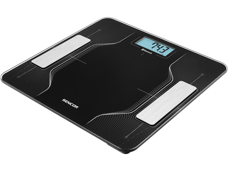 Okos személymérleg, 180kg-ig, fekete